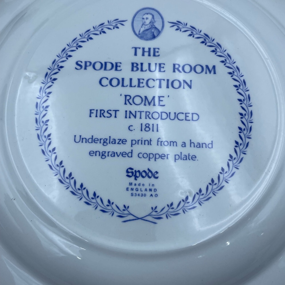 Spode Blue Room Collection  10.5"  Dinner Plate "Rome" Excellent Condition - Picture 4 of 5